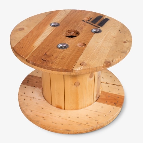 stoel Meyella Schaar Houten Kabelhaspel Blank - Stoere houten tafel | Draaiwonen